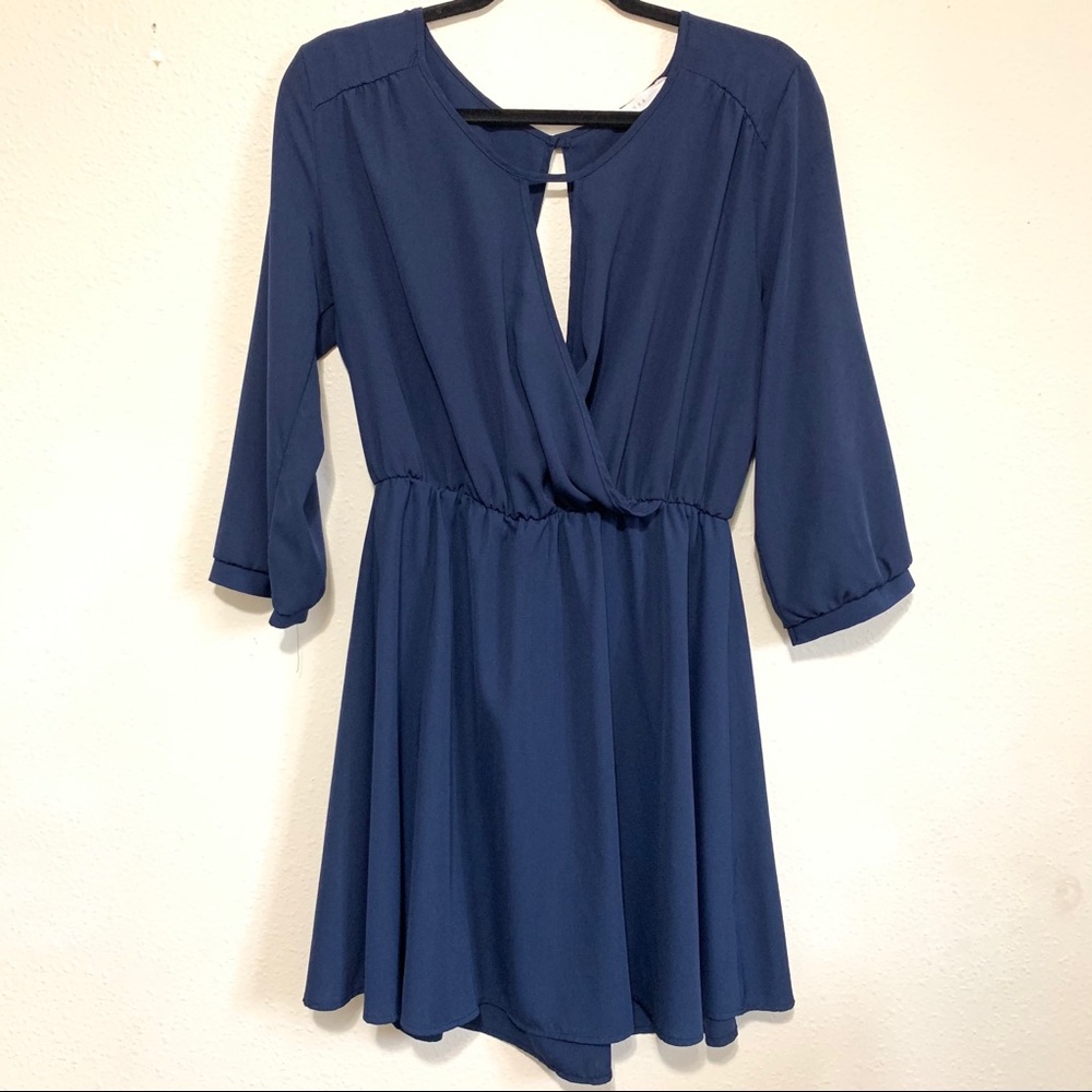 Lush | Navy Blue Long Sleeve Dress